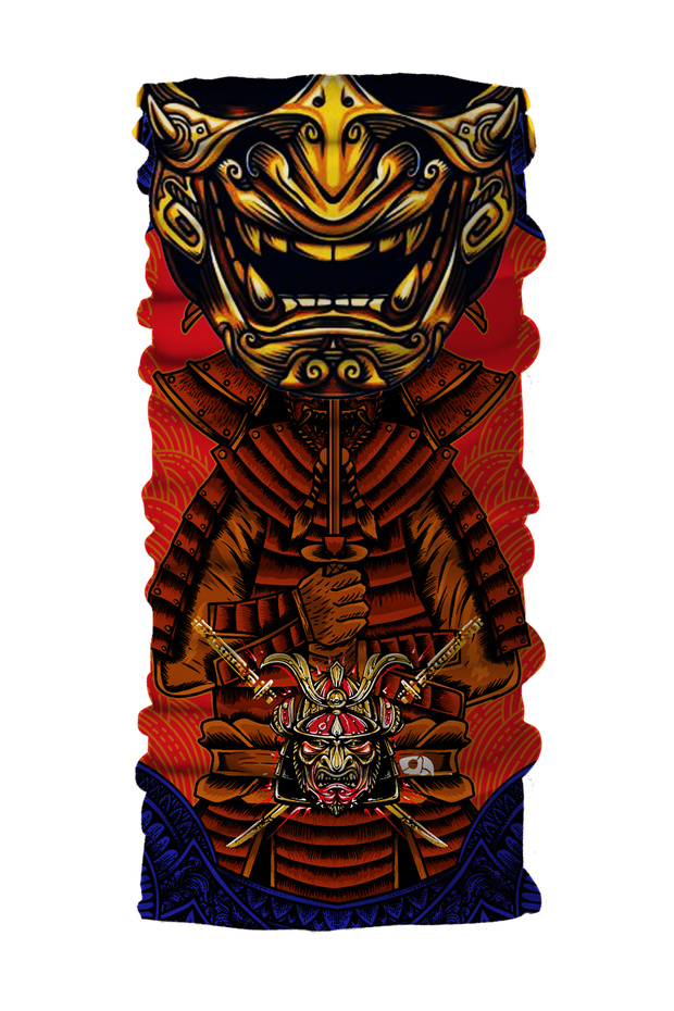 Samurai Ghost Bandana Motor Cycling Face Mask Outdoor Patterned Buff Neck Collar Bandana Balaklava
