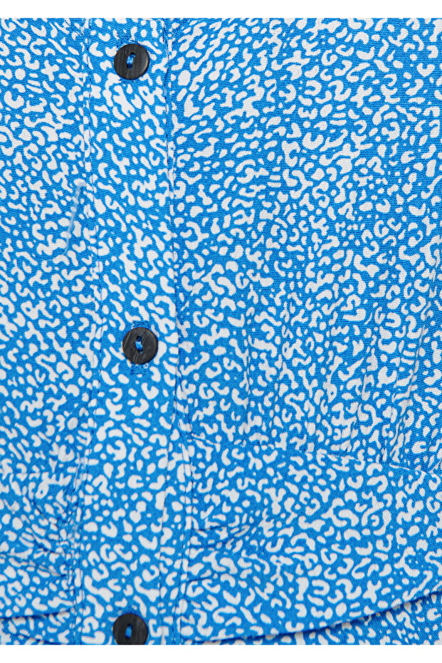 Baskılı Mavi Elbise 1310322-84681 - 5