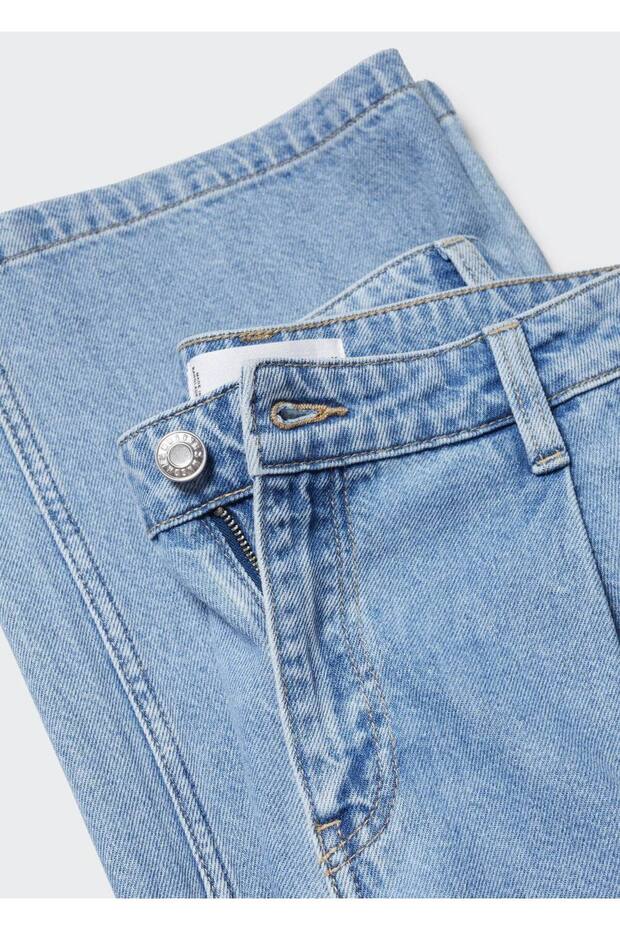 Düz kopçalı kot pantolon - 7