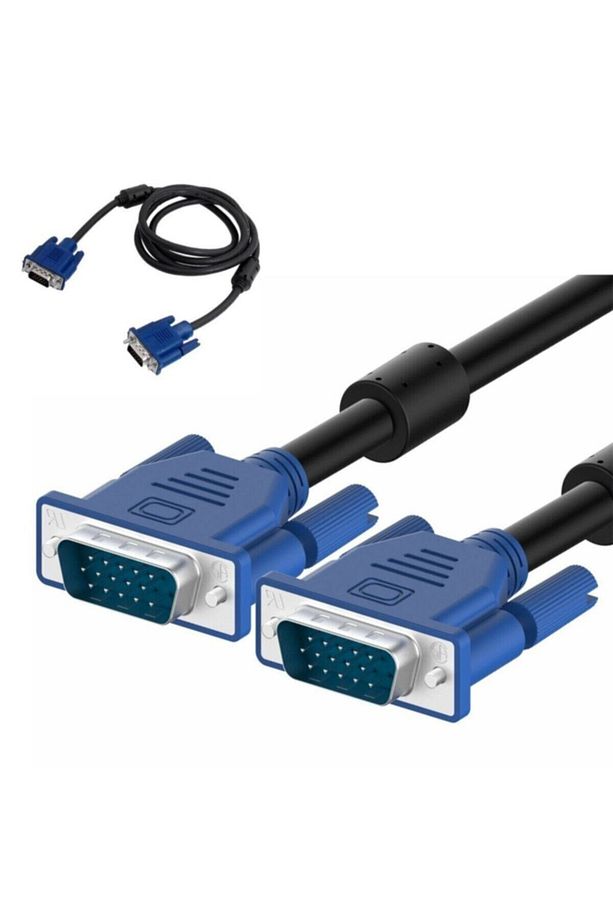 🖥️ 1.5 Metre Vga Kablo | 15 Pin Erkek - Lcd Monitör, Projeksiyon Uyumlu %100 Bakır 1080p Kablo - 1
