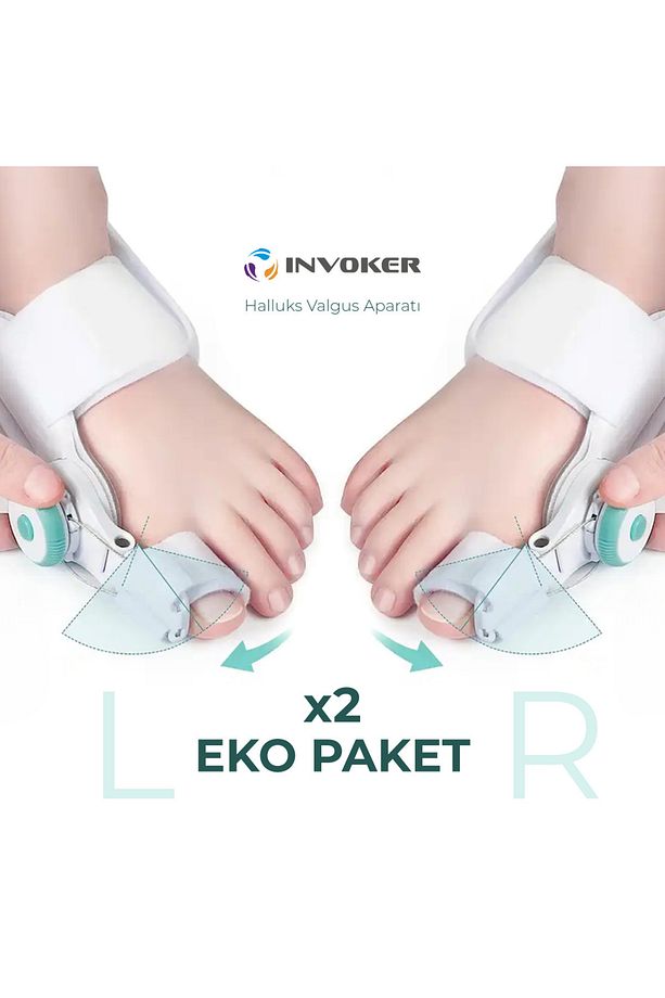 Ayarlı Ayak Baş Parmak Kemik Düzeltici Başparmak Eğriliği Düzeltme Halluks Valgus Gece Ateli 2li - 1