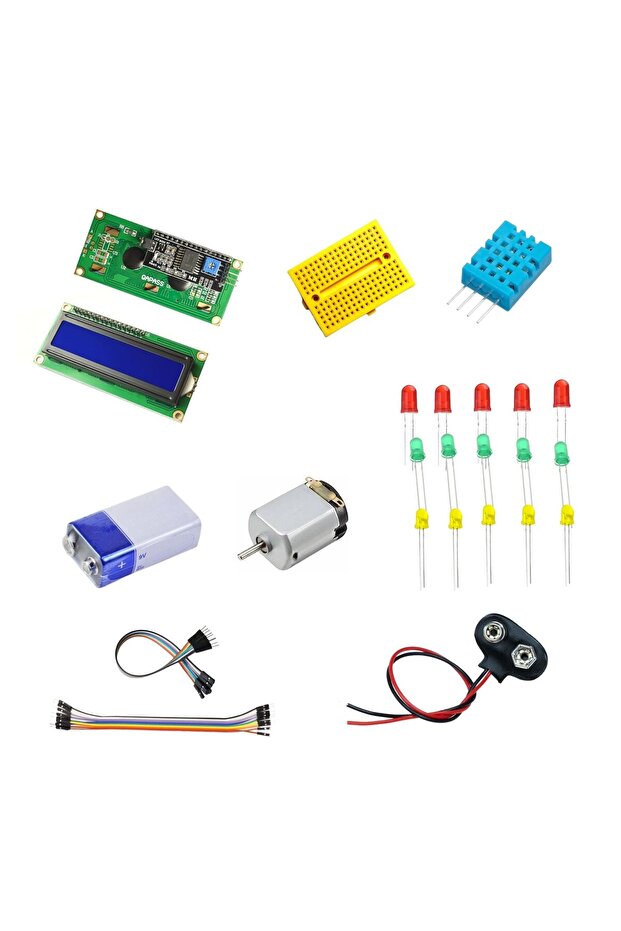 Arduino 16x2 LCD Ekran - I2C Lehimli Mavi Display ,Dht11  - Ek  Set - 2