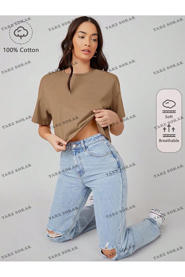 Cultură COD- 232913   Bumbac Drop Umăr Solid Scurt - 1