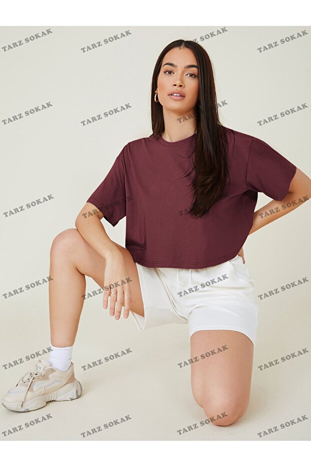 Cultură COD- 232913   Bumbac Drop Umăr Solid Scurt - 5