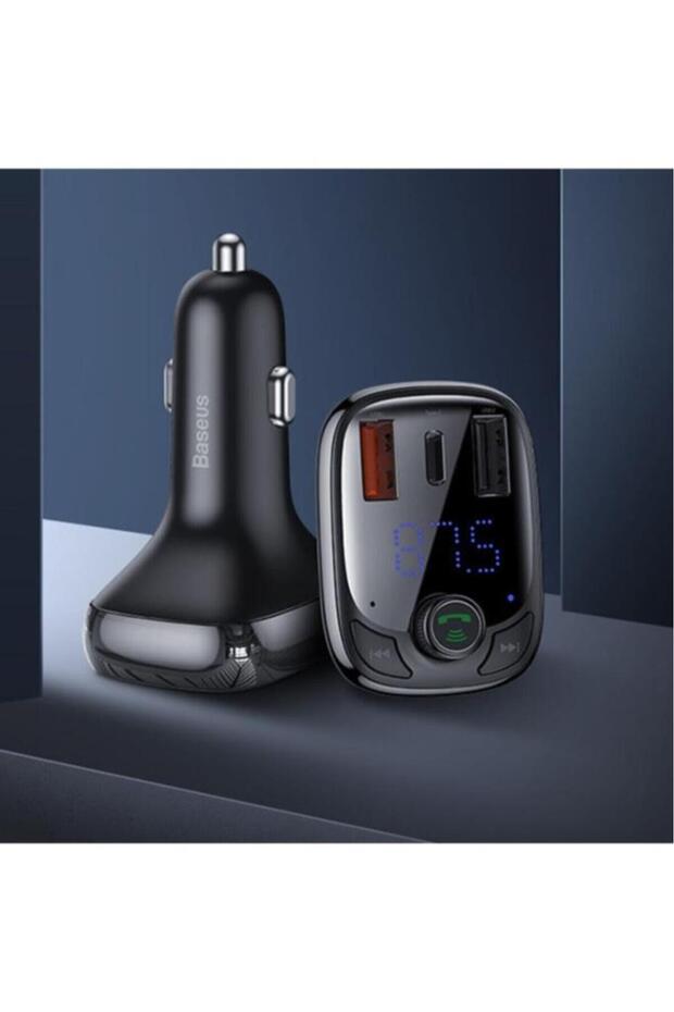T Typed S-13 Bluetooth Fm Transmitter 36w Qc 4.0 Dual Usb & Type-c Araç 
Şarj Cihazı Siyah AD-30918 - 2