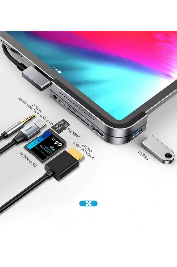 Bend Angle No.7 Hdmi? Usb 3.0 Usb 6in1 Usb Type C Adaptör - 1