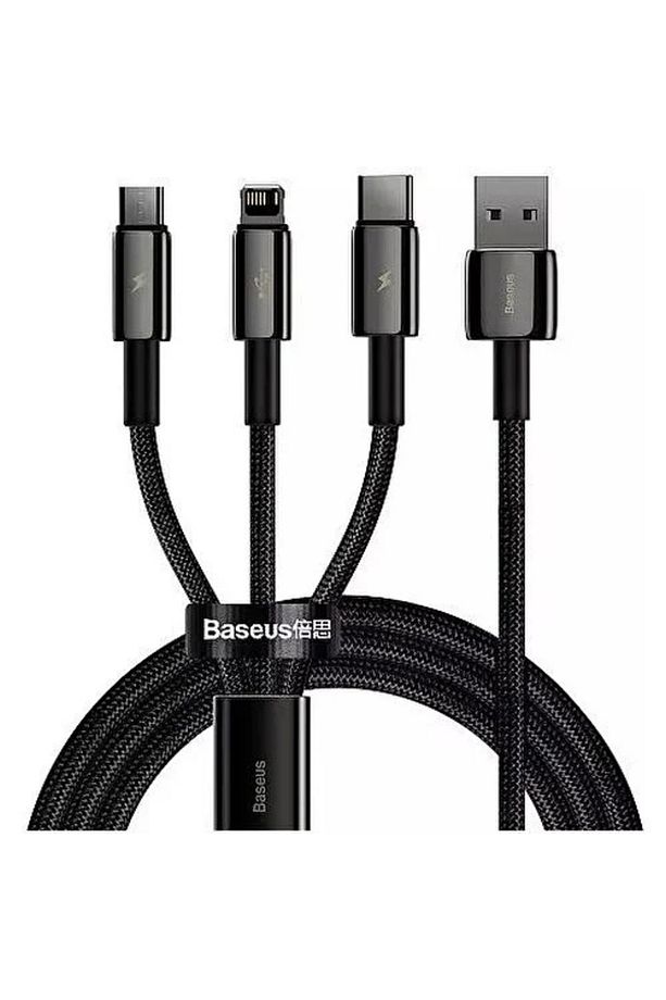Tungsten Gold 3 In 1 Usb To Type C, Lightning, Micro Şarj Data Kablosu - 1