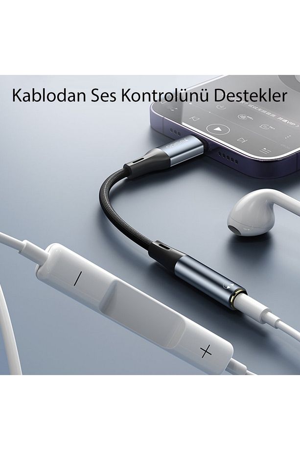 Type-c To Jack 3.5 Mm Aux Dönüştürücü Kulaklık Dönüştürücü Tüm Type-c Telefon ile Uyumlu Converter - 7