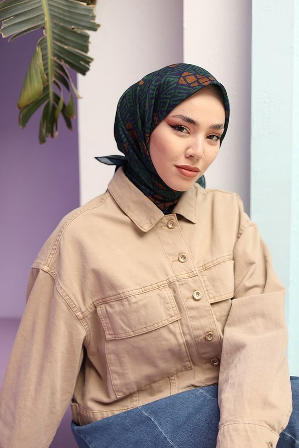 Mısır Desen Soft Pamuk Eşarp - 1