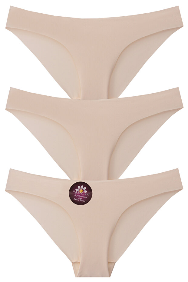 3-Pack Economical Bikini Polyester Laser Cut Panties W-2360 R5+2