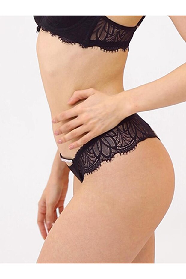 Taşlı Dantelli String Külot - 486 - 2