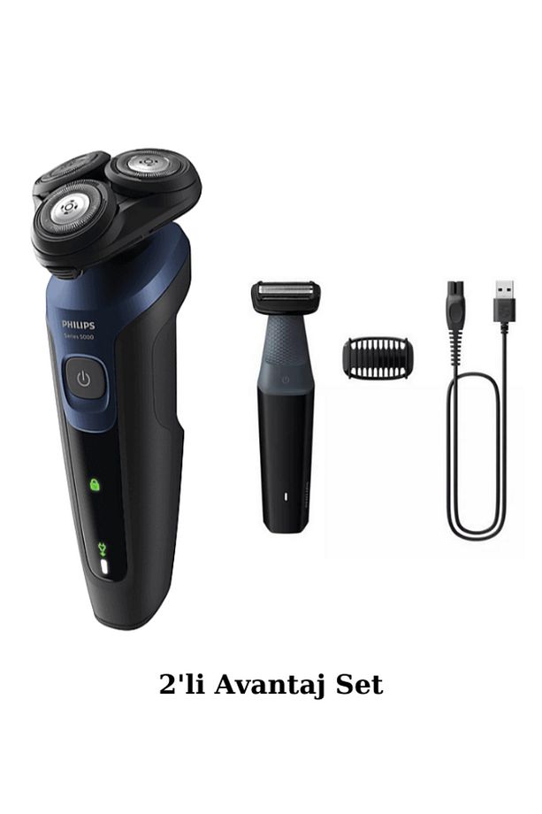 S5445 Islak/kuru Sinek Kaydı Tıraş Makinesi - BG3017 Banyo Vücut Bakım Tıraş Makinesi Seti - 1