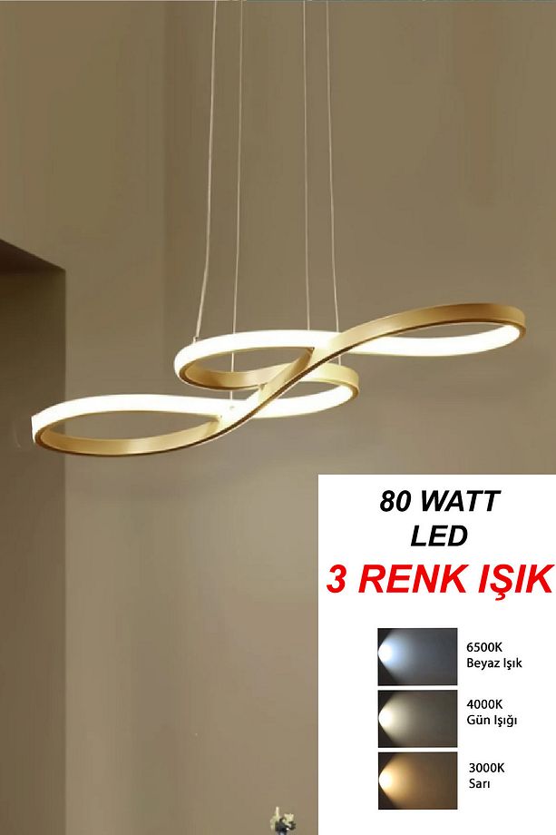 AYDINLATMA YILAN LEDLİ ESKİTME ( ÜÇ RENK YANAR ) LED AVİZE - 1
