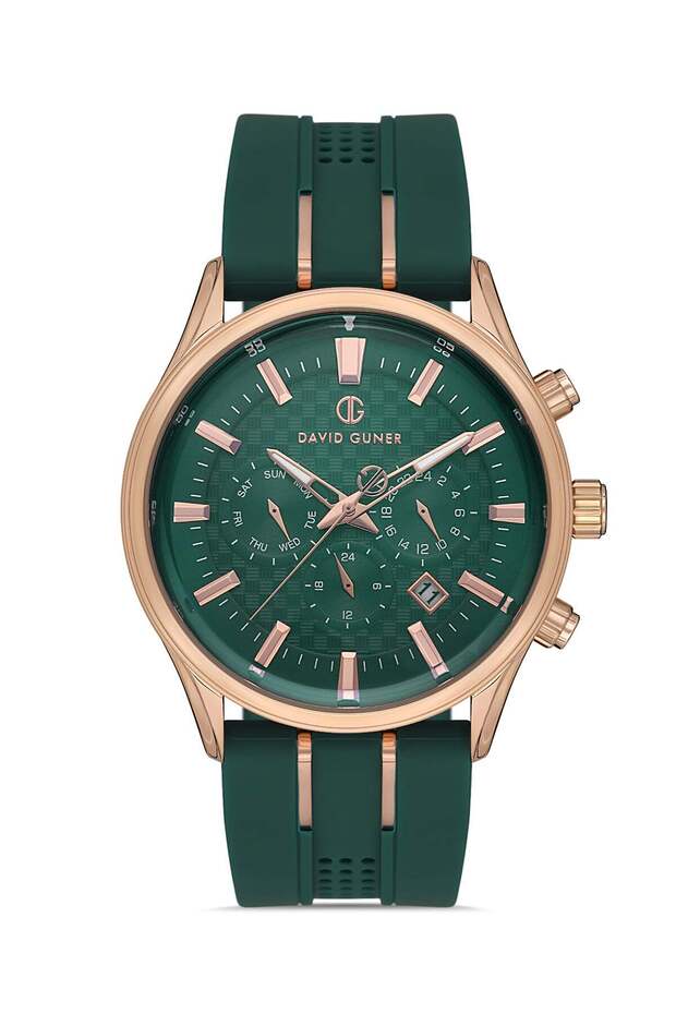 Green Dial Silicone Cord Men's Wristwatch