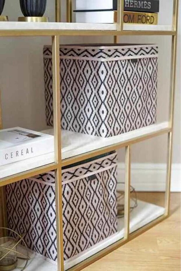 2 Adet Dolap Raf Organizer, Saklama Kutusu, Çamaşır Oyuncak Düzenleyici 30x30x30 Cm 2’li Set - 5