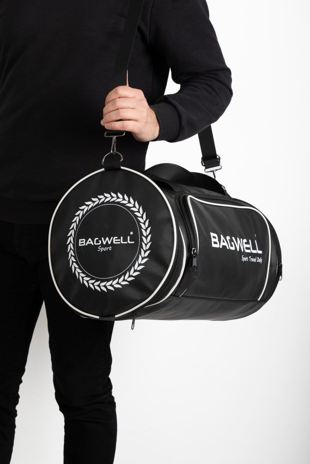 Faux Leather Sports Travel and Fitness Bag with Shoe Compartment