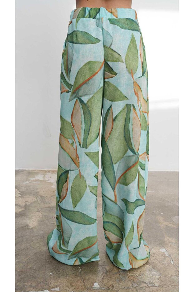 بدلة كتان منقوشة باللون الأخضر 9735-08 - 7