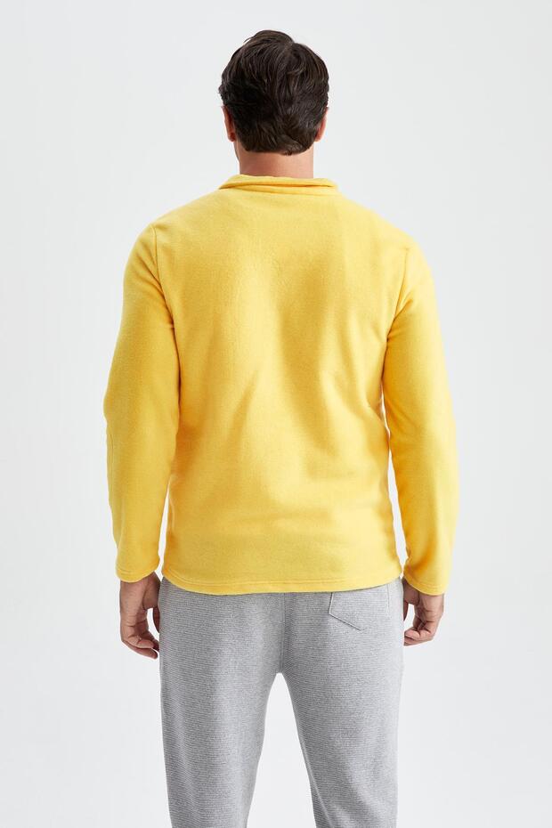 Fleece-Sweatshirt mit normaler Passform und Stehkragen und halbem Reißverschluss Y3996az22au - 5