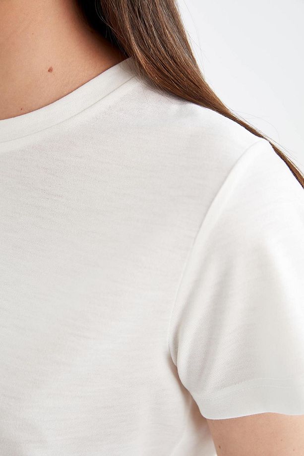 Regular Fit Bisiklet Yaka Kısa Kollu Tişört W7299az23sm - 5