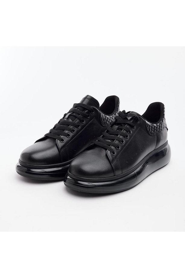 Yüksek Taban Hakiki Deri Erkek Sneaker - 2