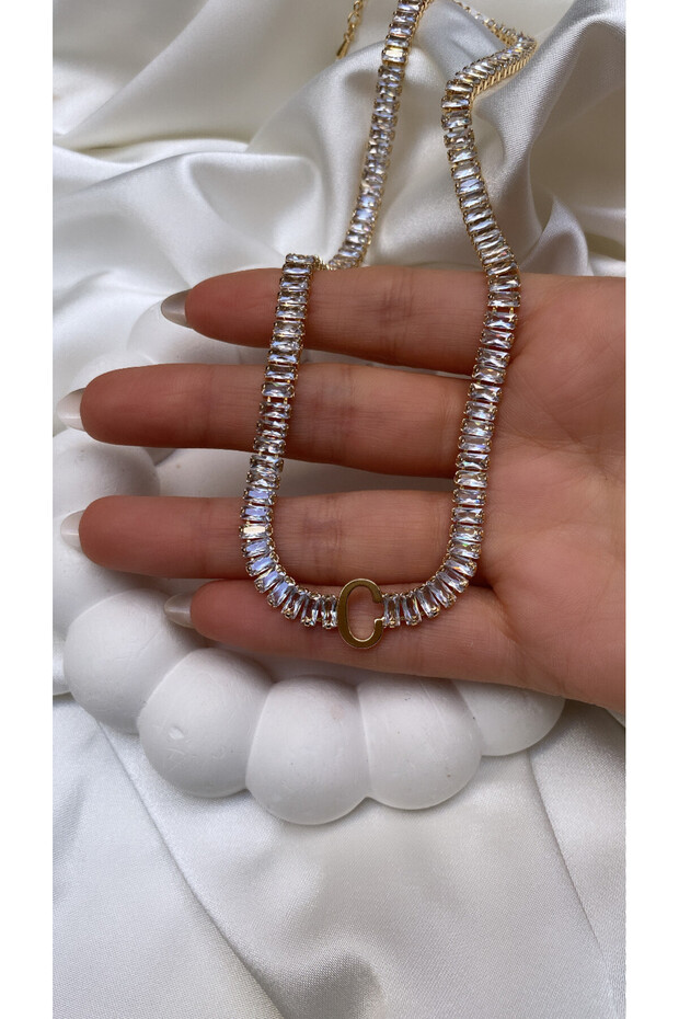 Su Yolu Çelik C Harfli Kolye - 2