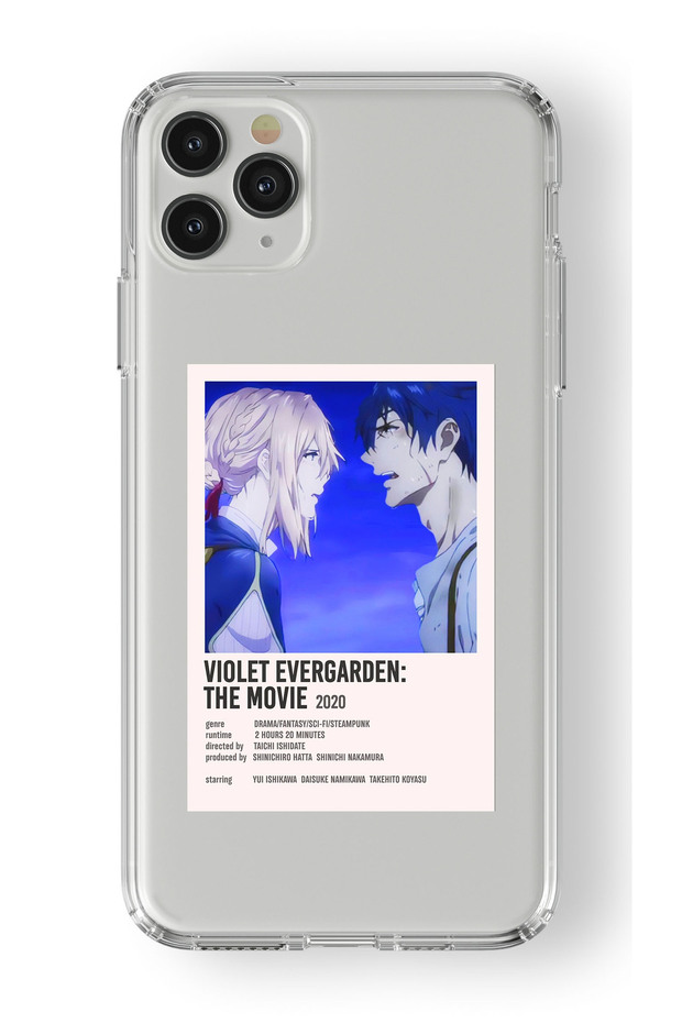 حافظة شفافة مطبوعة بتصميم ملصق بارويد بنفسجي Evergarden متوافقة مع هاتف Iphone 11 Pro