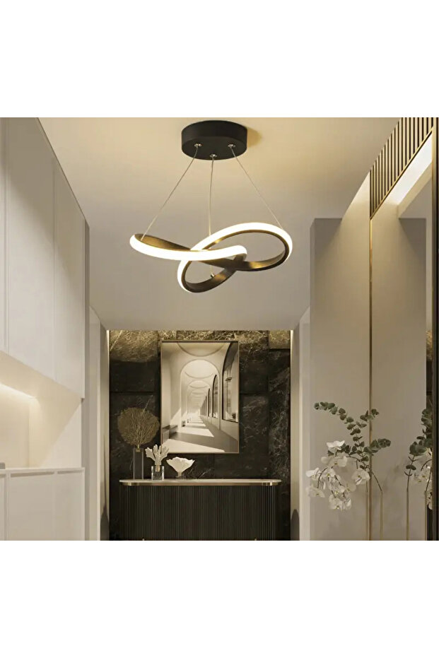 Modern Avize Bumerang Led Avize Siyah - 2