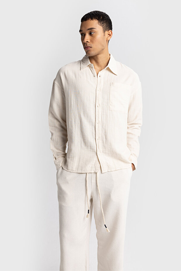 BURUŞUK GÖRÜNÜMLÜ GÖMLEK - 1