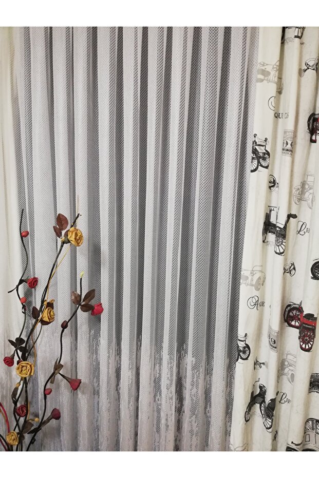 Tac Ready to Use Flame PatternedSparse Battery?1x2 Tulle Curtain - 5