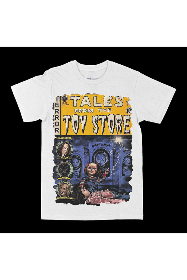 Chucky Toy Stores Horror Themed White Oversize Unisex T-Shirt Tee