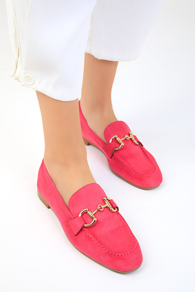 Fukszia velúr női balerinák 18930 - 2