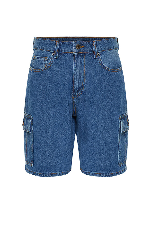 Mavi Regular Fit Kargo Cepli Kot Şort TMNSS24JE00013 - 7