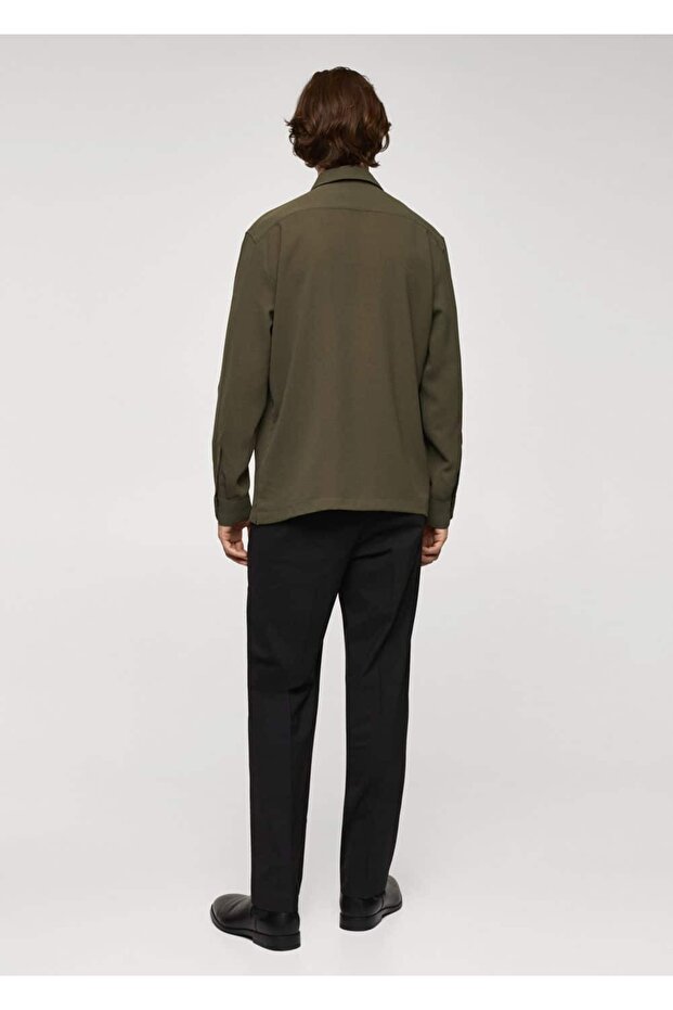 Dökümlü Bowling Yakalı Gömlek - 4