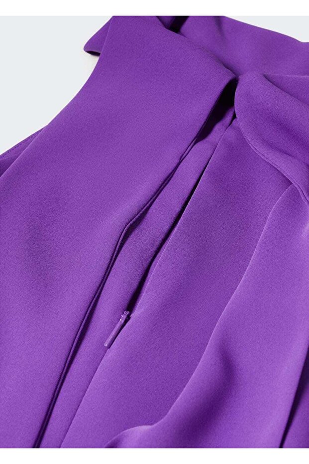 Kurdeleli halter yakalı elbise - 7