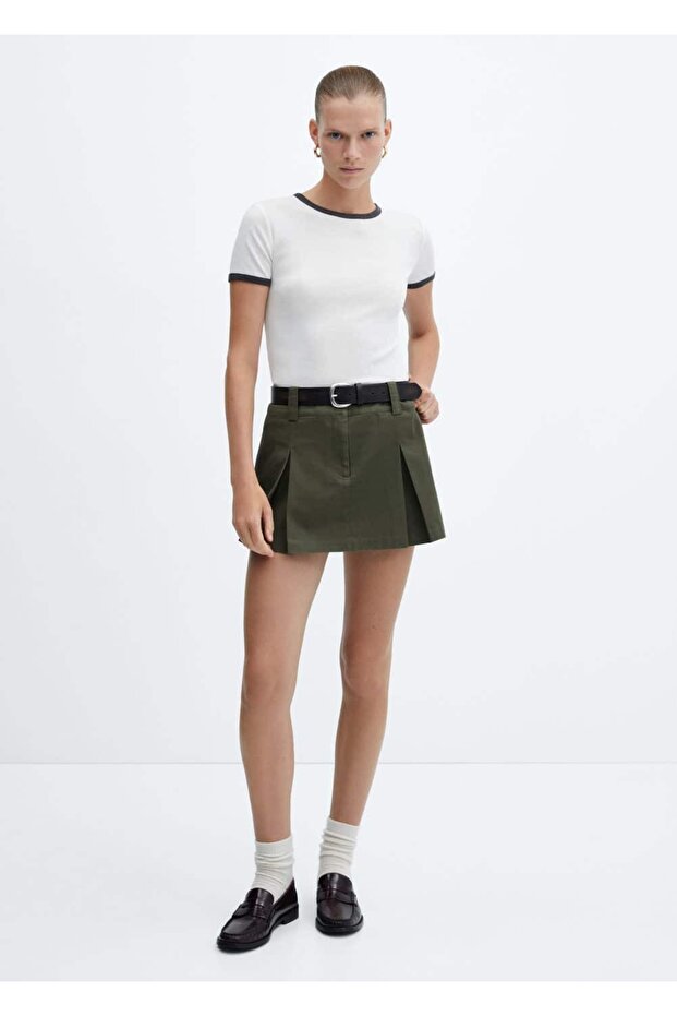 Kontrast Biyeli Tişört - 2