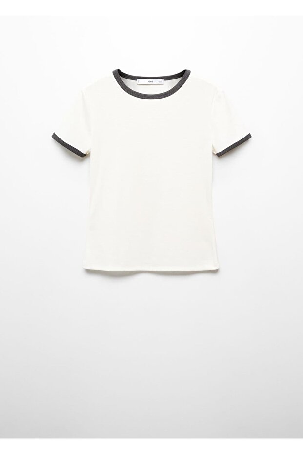 Kontrast Biyeli Tişört - 3