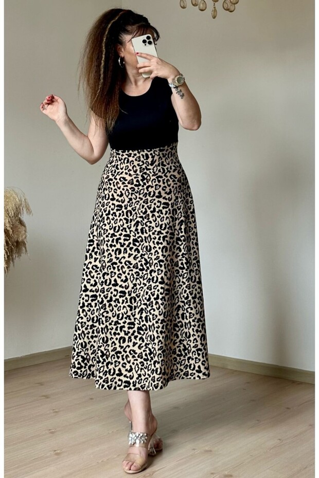 Top Black Bottom Patterned Dress - 1