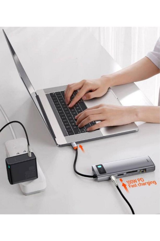 Metal Gleam Series 9in1 Type-c Hdmı Rj45 Vga Sd Pd 100w Type-c Hub Adaptör Çoklayıcı - 4