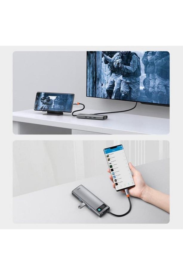 Metal Gleam Series 9in1 Type-c Hdmı Rj45 Vga Sd Pd 100w Type-c Hub Adaptör Çoklayıcı - 7