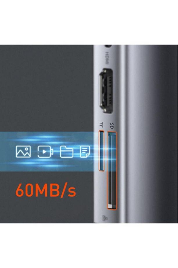 Metal Gleam Series 9in1 Type-c Hdmı Rj45 Vga Sd Pd 100w Type-c Hub Adaptör Çoklayıcı - 6