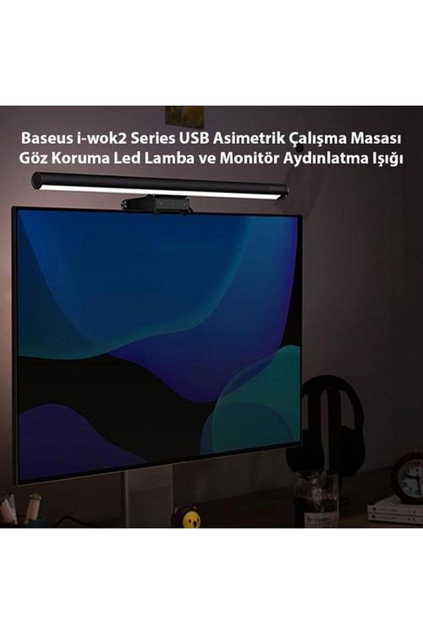 I-wok2 Series Usb Asimetrik Çalışma Masası Göz Koruma Led Lamba Ve Monitör Aydınlatma Işığı - 2
