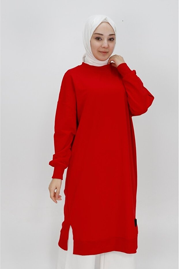 2 İp Kumaş Uzun Boy Basic Sweatshirt - 4