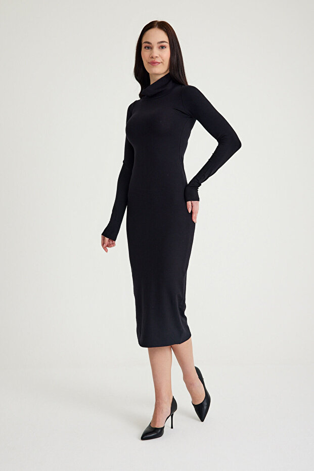 Mh Streç Midi Boy Elbise - 2