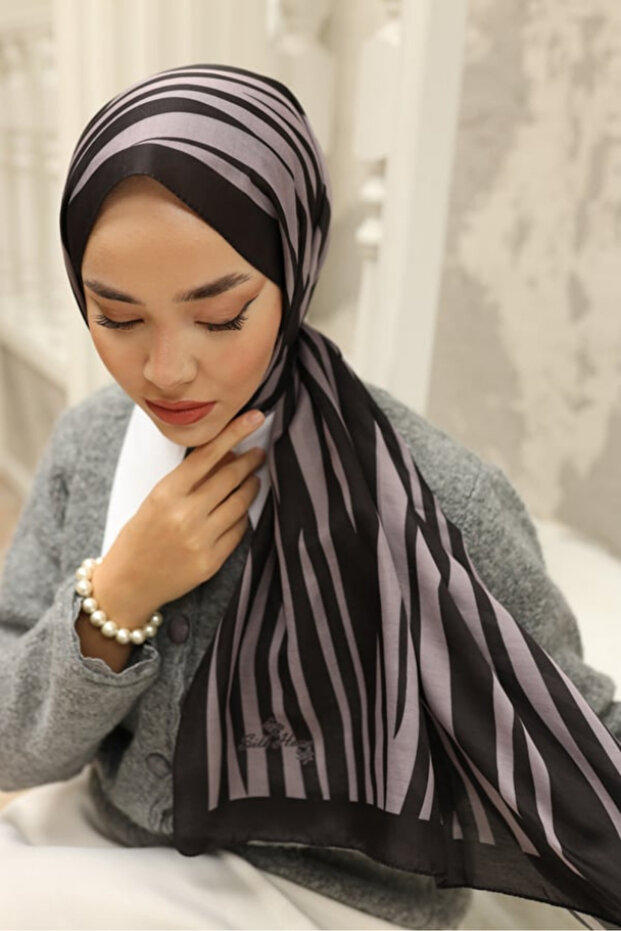 شال ناعم منقوش 70018-1 - 5