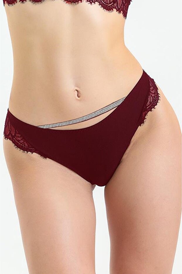 Taşlı Dantelli Normal Külot - 686 - 2