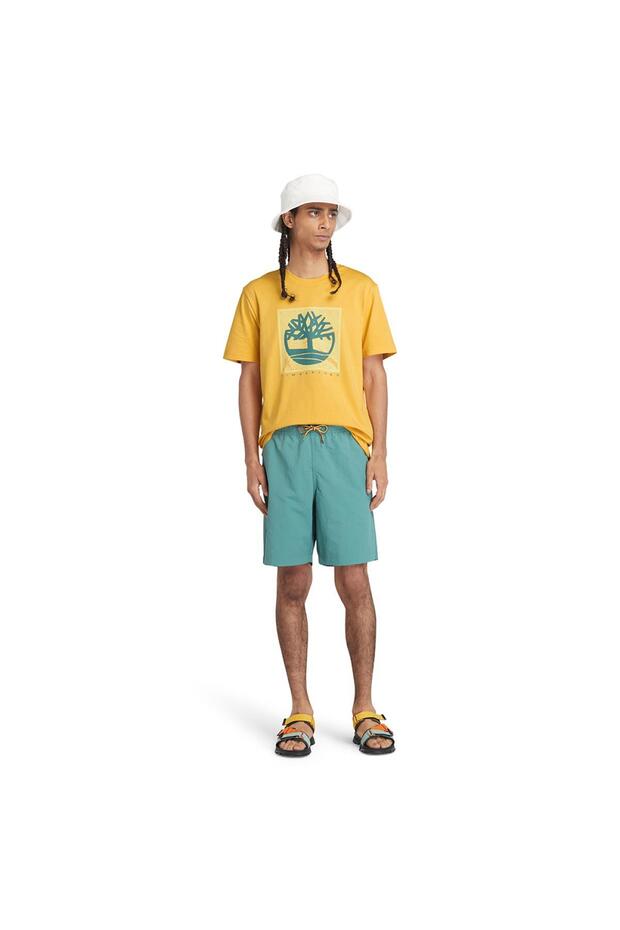 Tb0A5Udb Sleeve Front Graphic Tee Sarı Erkek T-Shirt - 2