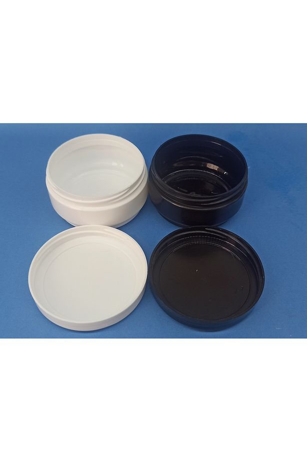 50 Ml Boş Pomat-krem-kozmetik-Seyahat Kutusu 1siyah+1beyaz 50 cc plastik krem kutusu 2 Adet - 2