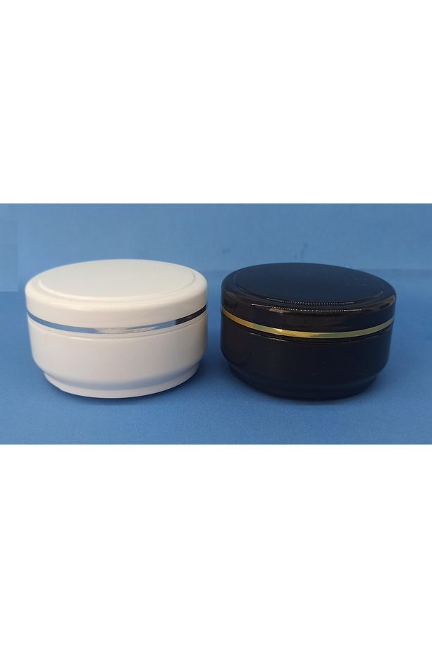50 Ml şeritli Boş Pomat-krem-kozmetik-Seyahat Kutusu 1siyah+1beyaz 50 cc plastik krem kutusu 2 Adet - 1