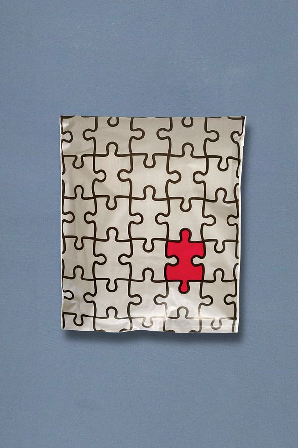30x35 Cm Kargo Poşeti - Puzzle Desenli Baskılı Kargo Poşeti 100 Adet - 2