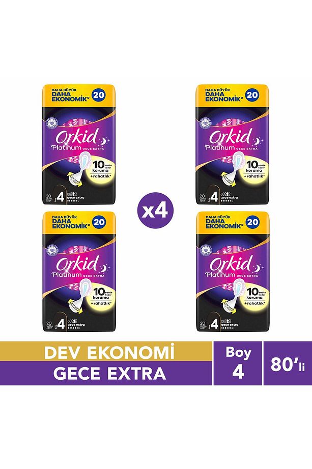 Platinum Gece Ekstra (boy 4) 20 Adet Hijyenik Ped 4 Adet - 1